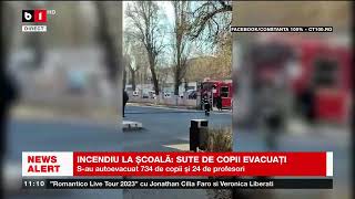 CONSTANȚA  INCENDIU LA ȘCOALĂ SUTE DE COPII EVACUAȚIȘtiri B110 martie 2023 [upl. by Ecyned]