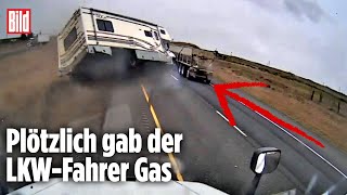 HorrorCrash auf Autobahn Lkw zerfetzt Wohnwagen  Oregon [upl. by Ayahsey209]