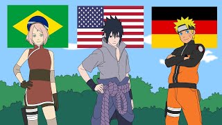 Português vc Inglês vs Alemão Naruto animação [upl. by Milak481]