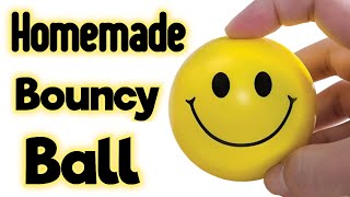 How to make bouncy ball at home 🤓🌈 homemade smiley bouncy ball homemade crazy balleasy diy crafts [upl. by Eglanteen]