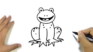 Draw a Frog  How to Draw a Jumping Frog  Easy Frog Drawing Tutorial For Kids [upl. by Oinigih958]