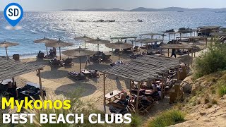 Mykonos Best Beach Clubs  SantoriniDavecom [upl. by Babby]