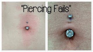 PIERCING FAILS 💉 RECTIFICACIÓN PERFORACIÓN OMBLIGO 💉 😉😋 [upl. by Morley]