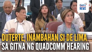 Dating Pangulong Duterte inambahan si De Lima  GMA Integrated News [upl. by Tomlinson]