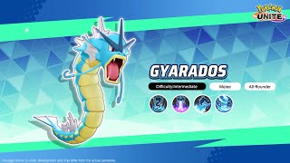 Gyarados Moves Overview  Pokémon UNITE [upl. by Meibers223]