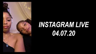 Chloe x Halle Instagram Live  040720 [upl. by Yanehs275]