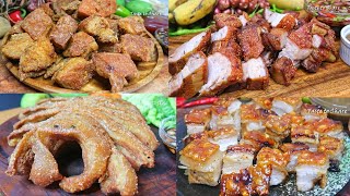 4 ways CRISPY Pork belly❗4 ways to try for Cunchy pork skin Tender amp Juicy meat👌💯 [upl. by Nashbar754]