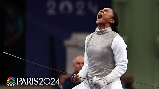 Lauren Scruggs bests World No 1 Arianna Errigo in MAJOR fencing upset  Paris Olympics  NBC Sports [upl. by Estrellita]