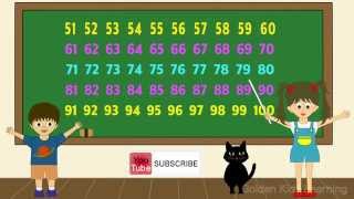 Count Numbers in English  Count 51  100 Video  Golden Kids Learning [upl. by Hguh271]