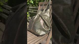 Genuine leather tote shopper bag in gold Link to purchase in first comment bags bagstore bag [upl. by Springer]