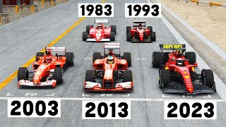 Ferrari F1 2023 vs Ferrari F1 839320032013  40 YEARS OF EVOLUTION  Monza [upl. by Darb]