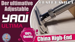 YAQI ULTIMA ║ Der ultimative Adjustable  Rasierhobel  Nassrasur  GLATT  RASIERT [upl. by Odnavres]