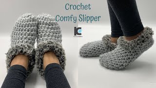 Crochet Slippers for Beginners Crochet Scrap Yarn Projects  Free pattern [upl. by Assenej]