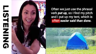 Listening and Reading Practice  British English Podcast 44 Camping Glamping and Guy Lines [upl. by Roer]