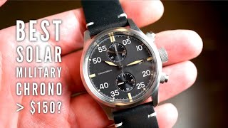 Baltany Solar Chronograph Military Watch Review [upl. by Ceciley]