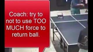 TT Serve Coach demo old style penhold effective serve Translated [upl. by Alimak]