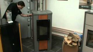 Rika Pellet stove loading pellets [upl. by Ayaros]