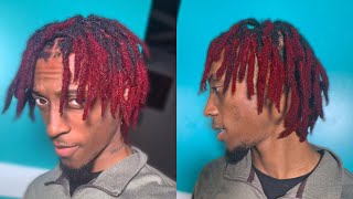 DYING MY DREADS RED  1 Year Retwist [upl. by Saber143]