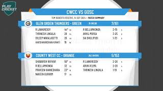 MCA  West  One Day  Div B Finals Round 1County West CC  Orange vs GlenOrdenThundersGreen [upl. by Ellehcyar]