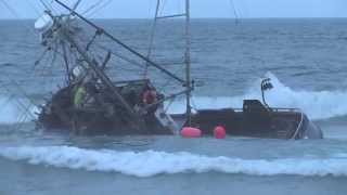 Fishing Boat Wrecks at Ocean Beach San Francisco Aug 42014 [upl. by Egdirdle]