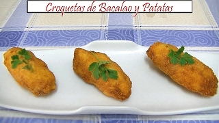 Croquetas de Bacalao y Patatas  Receta de Cocina en Familia [upl. by Lerud]