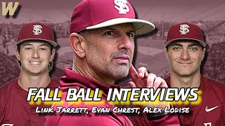 FSU Baseball Link Jarrett Evan Chrest Alex Lodise Fall Interviews  Warchant TV FSU [upl. by Smith]