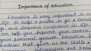 Importance of education essay in english  Essay on importance of education in english [upl. by Ingrid]