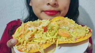 ASMR comiendo Tostadas o Enchiladas Mixteadas Sonidos Crujientes [upl. by Ecirtra]