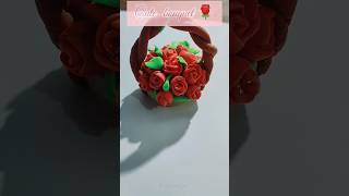 Cute bucket 🌹 subscribe if you like the video ❤️shorts art diy satisfying [upl. by Drofub]