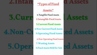 Types of fixed assets 😊 ytshorts accounts accounting [upl. by Ymassej]