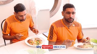 What do boxers eat during training camp 🍲  More from inside Amir Khans Colorado training camp [upl. by Fleeta]