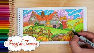 ⭐Toamna in creion si marker  Tutorial Desen  Arta si Pictura Romania [upl. by Ajad]