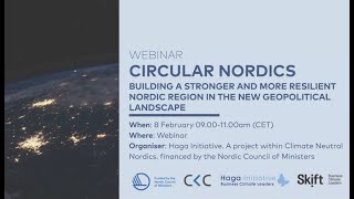 Webinar Circular Business Models – Building a stronger and more resilient Nordic region [upl. by Lagiba338]