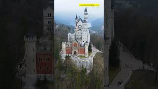 Aerial View Of Castle Neuschwanstein Schwangau Bavaria Germany [upl. by Laitselec]