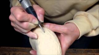 Part Two  Carving and Shaping Individual Feathers on Hawk Head  Laurie J McNeil [upl. by Oigaib]