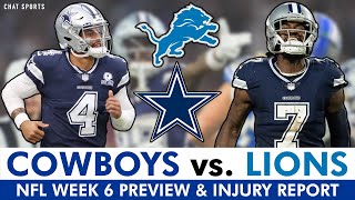 Dallas Cowboys vs Detroit Lions Injury Report Matchups Players To Watch  Week 6 NFL Preview [upl. by Venetia]