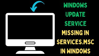 How to Fix Windows Update Service Missing in Servicesmsc in Windows 11 [upl. by Otiv]