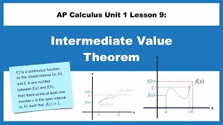 AP Calculus Unit 1 Lesson 9 Intermediate Value Theorem [upl. by Ekralc747]