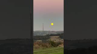 Emley Moor Mast and the Moon [upl. by Ahcirt]