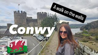 Conwy A walk along The Castle Walls in Conwy North Wales [upl. by Eixam]