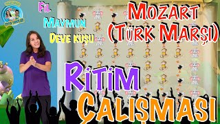 Deve kuşu  Fil  Maymun Ritim Çalışması MozartTürk Marşı [upl. by Humfrey]