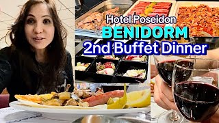 Buffet dinner at Hotel Poseidon in Benidorm Spain [upl. by Nedah903]