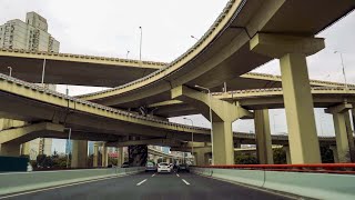 【4K】Shanghai Drive Downtown Hongqiao Airport Yanan Elevated Road Bund Tunnel Sony α6400Jan 2021 [upl. by Kcirdlek]