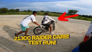 Test run 213cc loaded raider carb [upl. by Nwahsit]