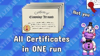 Getting every Certificate in one run in Freddys Pizzeria [upl. by Hak]