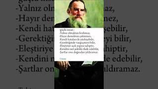 Tolstoy Tolstoy a göre güçlü insan nasıl olmalıfelsefe [upl. by Enom]