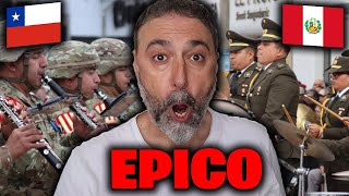 👉CONTRAPUNTO de BANDAS MILITARES de CHILE y PERÚ [upl. by Nittirb]