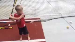 Hitting with the Lightest Tee Ball Bat EVER 3 year old BP [upl. by Ahsiliw]