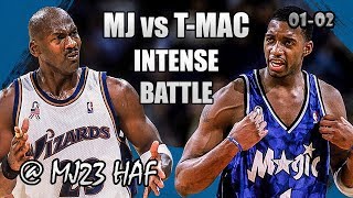 Michael Jordan vs Tracy McGrady Highlights Wizards vs Magic 2001120141pt Instense Face Off [upl. by Allimac]