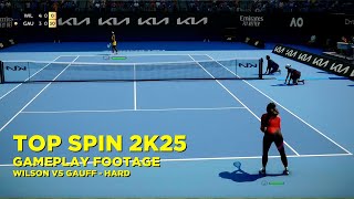 TopSpin 2K25 Gameplay Footage  Williams VS Gauff Hard Difficulty [upl. by Sezen]